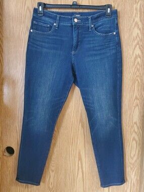 Express Skinny Midrise Jeans In Dark Blue Wash Size 12 Short